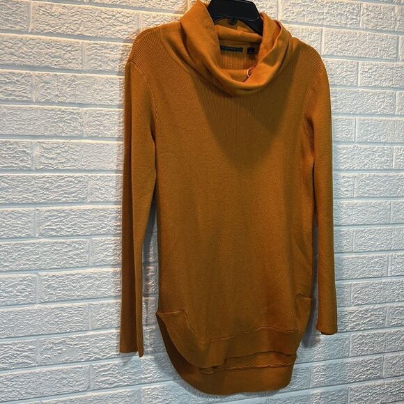 Cyrus Mustard/Gold Cowl Neck Sweater Size Large - Picture 5 of 12